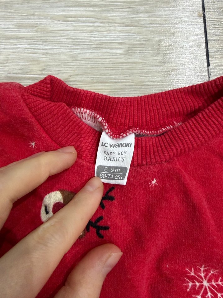 Erkek Çocuk Kırmızı Nakışlı Sweatshirt - Görsel 2