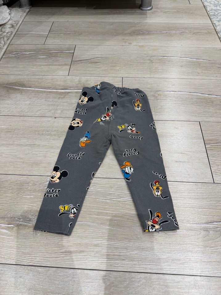 Kız Çocuk Gri Baskılı Street Wear Tayt - Görsel 2