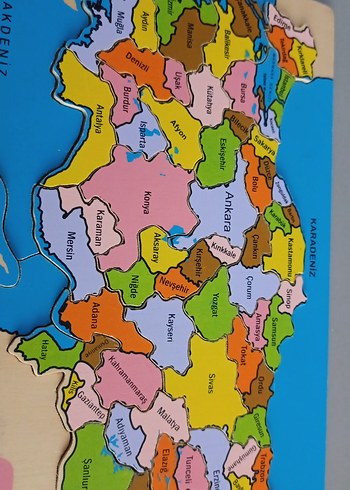 Diğer Eğitici,eğlenceli ,renkli Türkiye haritası yapboz