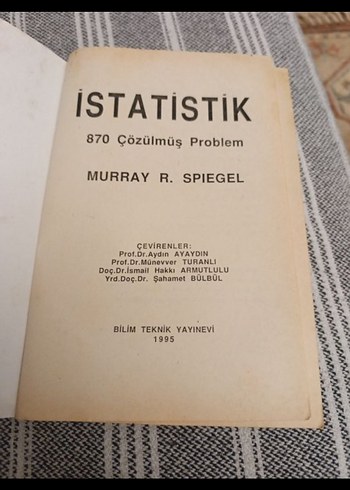 İstatistik 1. basım 870 Çözümlü Problem Kitabı - Görsel 2