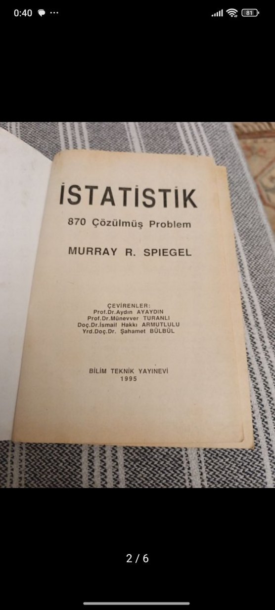İstatistik 1. basım 870 Çözümlü Problem Kitabı - Görsel 2