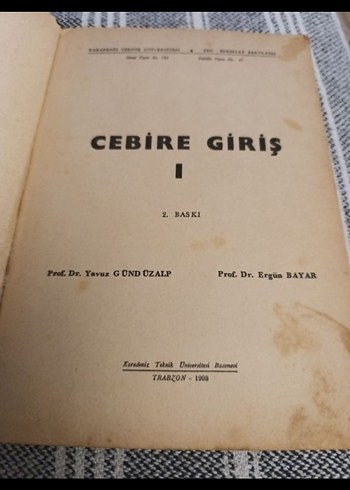 Cebire Giriş I - Prof. Dr. Yavuz Gündüzalp - Görsel 3