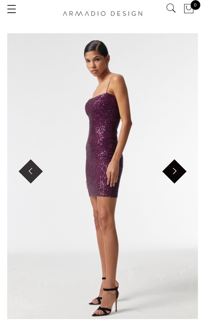 Armadio Mor Parlak Payetli Straplez Mini Abiye Elbise - Görsel 2