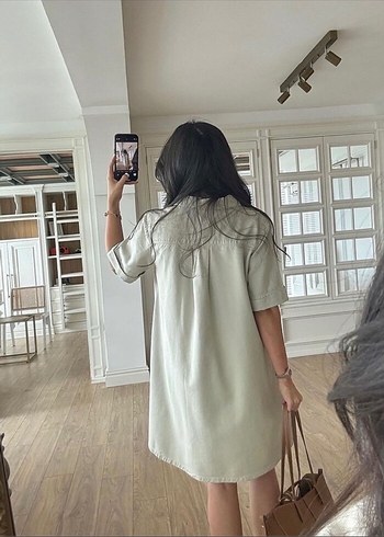 Diğer Bej Süet Midi Kadın Elbise pekinsenoğlu