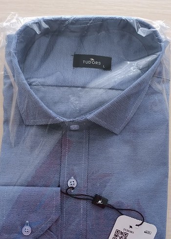 Tudors Mavi Düğmeli Erkek Gömlek - Görsel 3