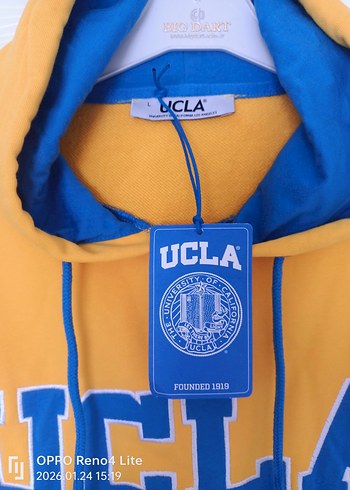 Sarı Kapüşonlu UCLA Baskılı Sweatshirt - Görsel 5