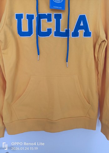 Sarı Kapüşonlu UCLA Baskılı Sweatshirt - Görsel 3