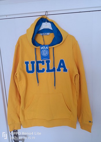 Sarı Kapüşonlu UCLA Baskılı Sweatshirt - Görsel 2