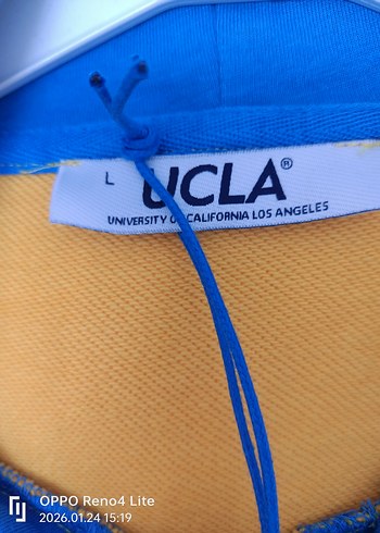 Sarı Kapüşonlu UCLA Baskılı Sweatshirt - Görsel 4