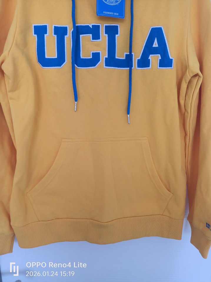 Sarı Kapüşonlu UCLA Baskılı Sweatshirt - Görsel 3