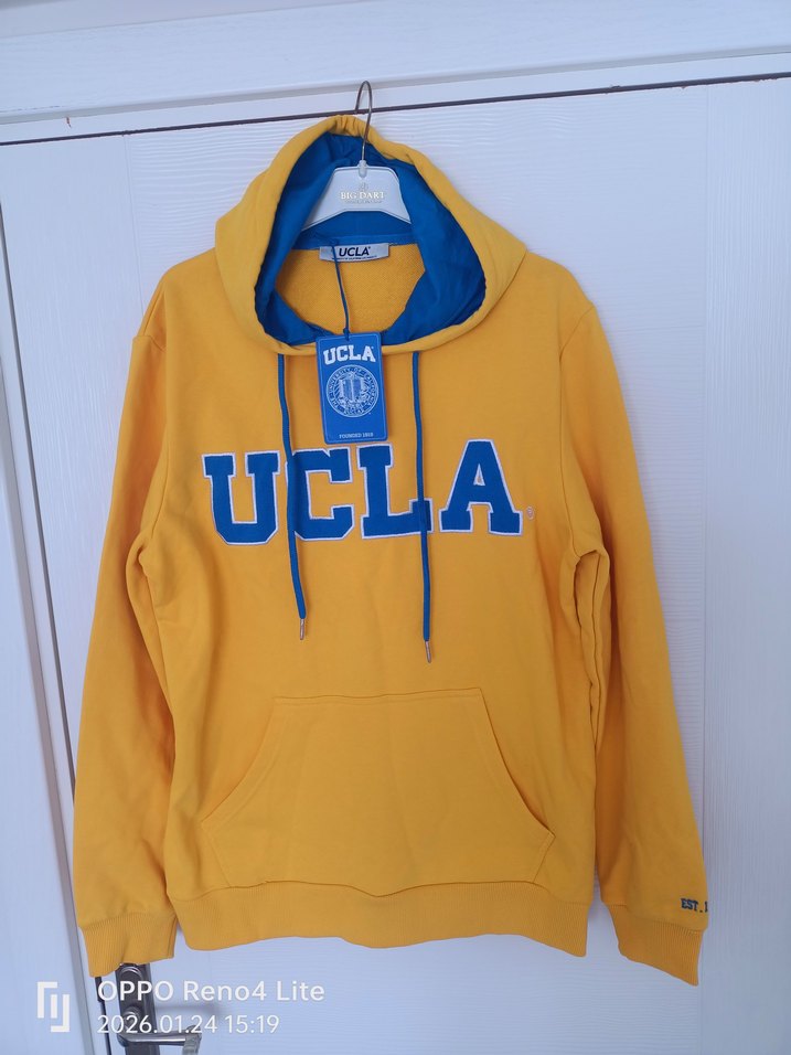 Sarı Kapüşonlu UCLA Baskılı Sweatshirt - Görsel 2