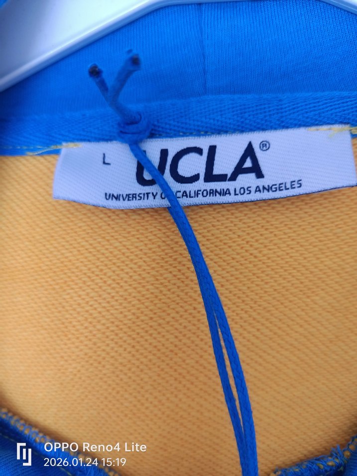 Sarı Kapüşonlu UCLA Baskılı Sweatshirt - Görsel 4