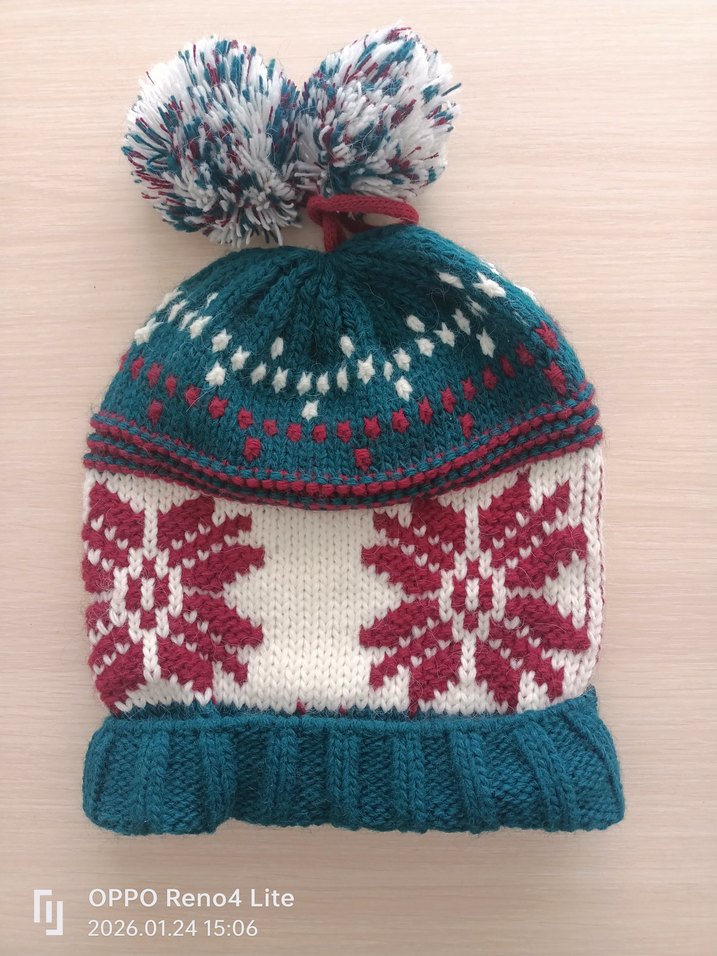 Renkli Bohem Örgü Kadın Bere - Görsel 2