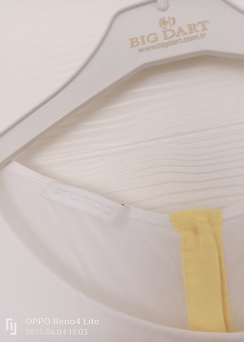 Kadın Beyaz Baskılı Kısa Kollu Salaş Tişört - Görsel 7