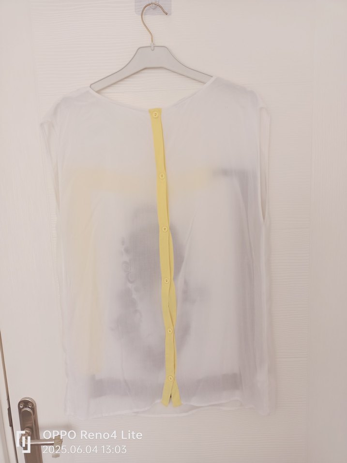 Kadın Beyaz Baskılı Kısa Kollu Salaş Tişört - Görsel 4