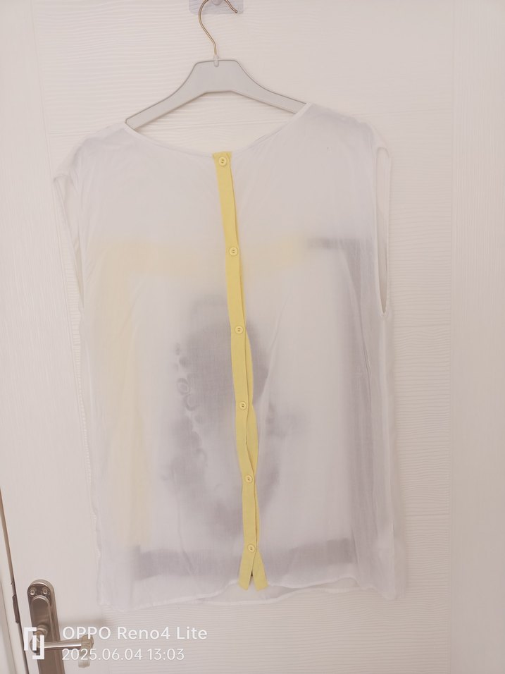 Kadın Beyaz Baskılı Kısa Kollu Salaş Tişört - Görsel 5