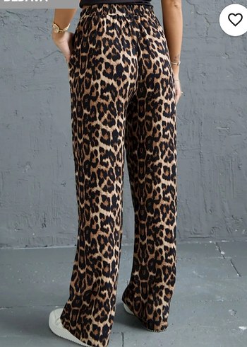 Kahverengi Leopar Desenli Kemerli Kadın Pantolon - Görsel 3