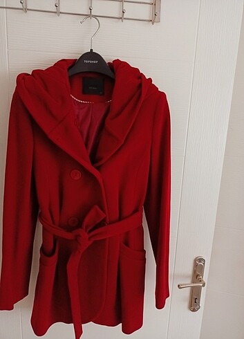 Batık kadın kaban bordo - Görsel 4