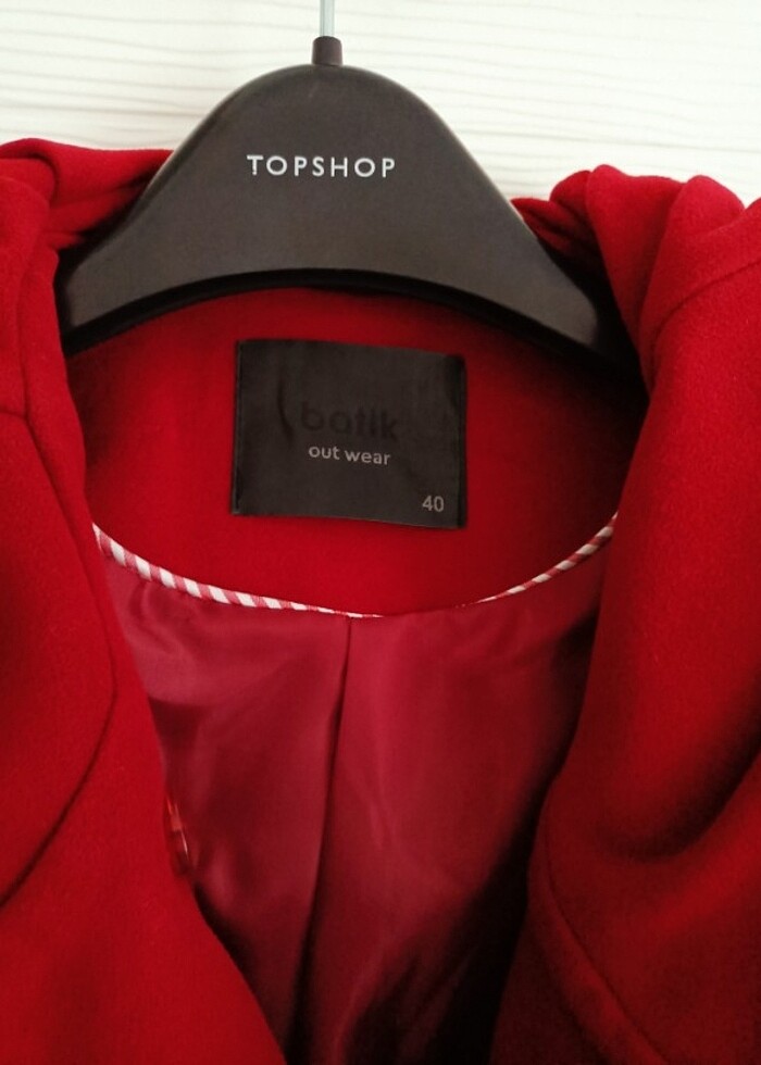 Batık kadın kaban bordo - Görsel 5