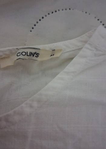Colin's Beyaz Keten Bluz Ruffle Detaylı
