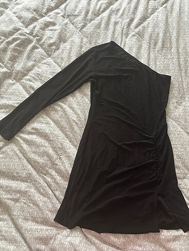 Eyyo marka Siyah mini tek omuz elbise