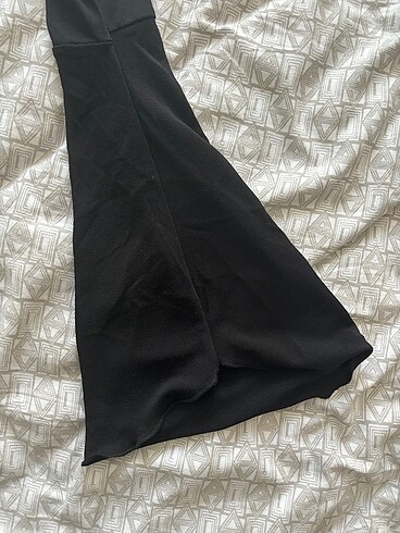 Diğer Siyah kruvaze yelpaze kol crop top
