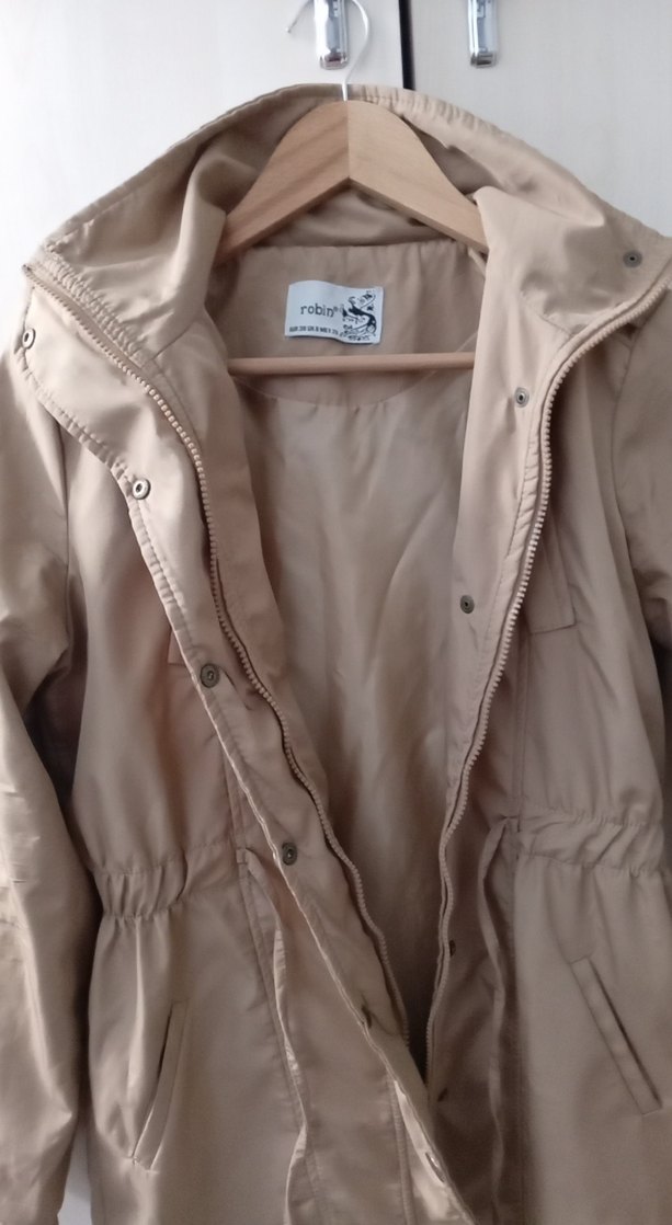 Düğmeli Bej Midi Kadın Ceket - Görsel 4