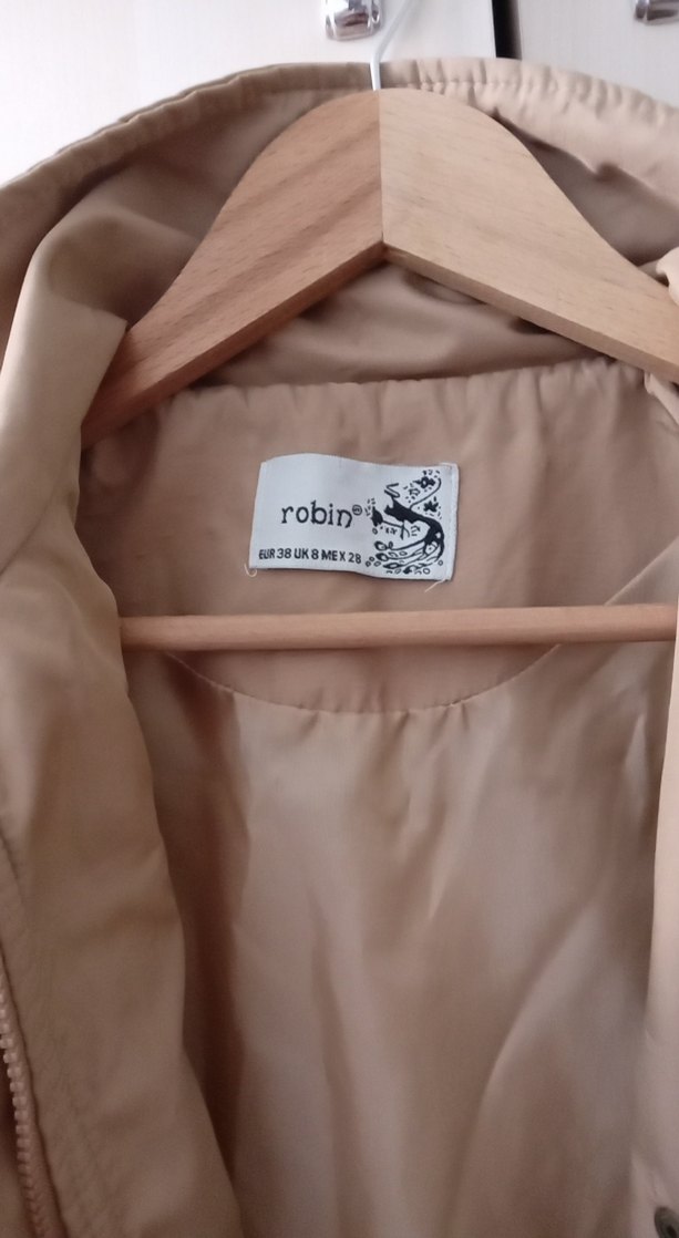 Düğmeli Bej Midi Kadın Ceket - Görsel 5