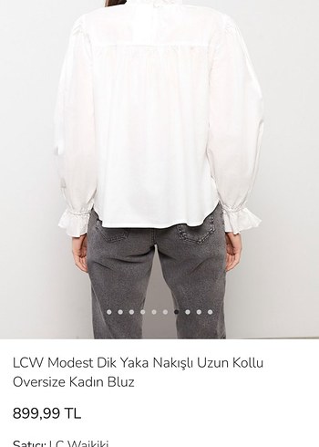 LC Waikiki LCW Oversize Nakışlı Kadın Bluz