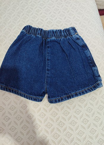 Kız Çocuk Mavi Fırfırlı Denim Şort - Görsel 2