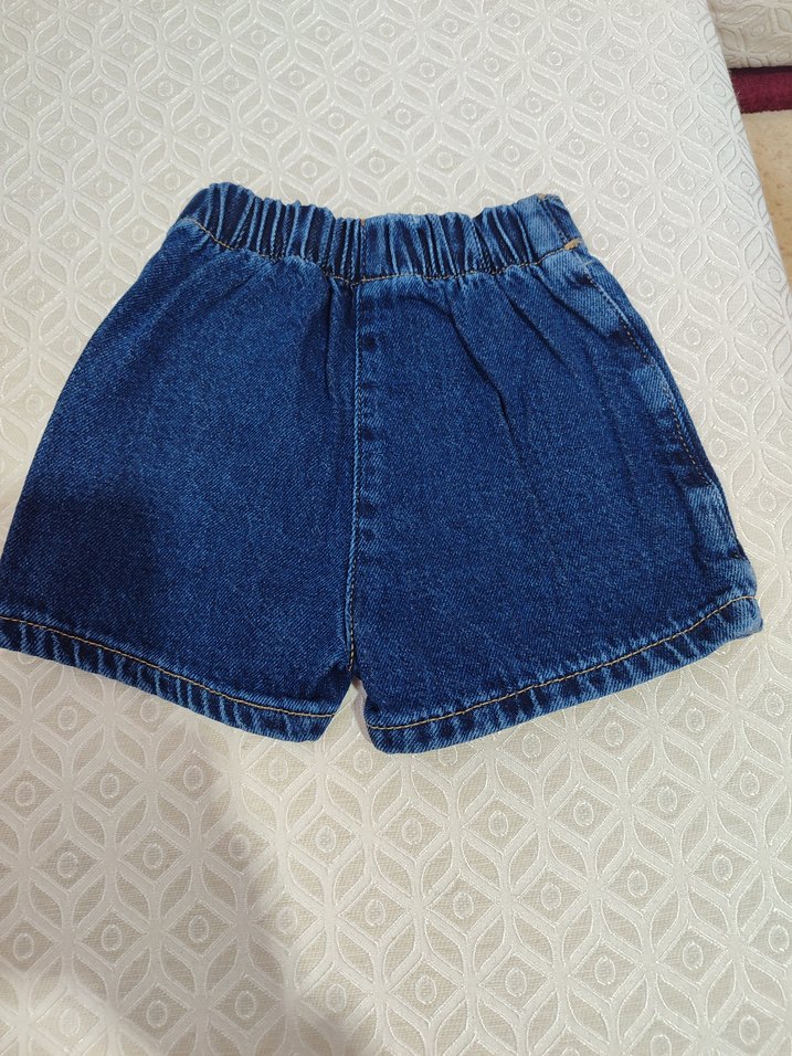 Kız Çocuk Mavi Fırfırlı Denim Şort - Görsel 2