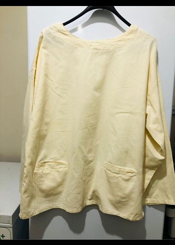 Bej Kadın Salaş Uzun Kollu Tunik - Görsel 2