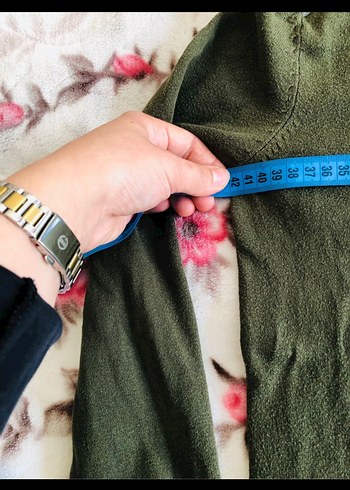 Kadın Haki Triko Kazak - Görsel 4