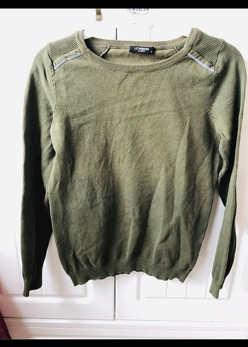 Kadın Haki Triko Kazak - Görsel 2