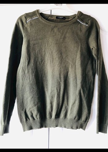 Kadın Haki Triko Kazak - Görsel 3