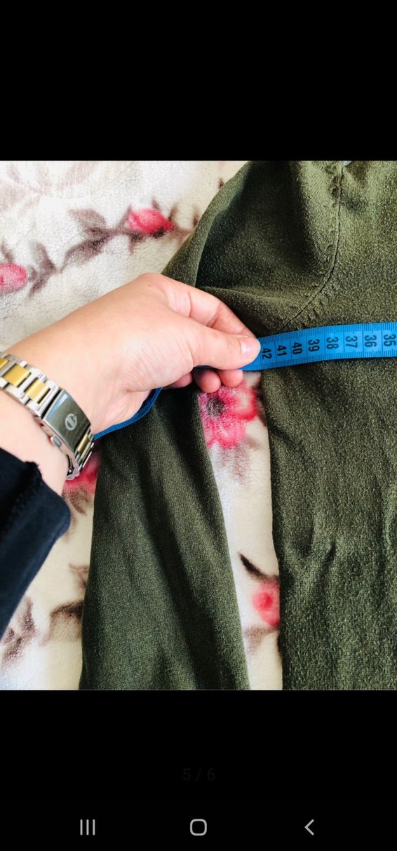 Kadın Haki Triko Kazak - Görsel 4