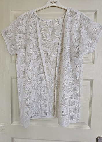 universal Beden beyaz Renk Dantel kimono&pareo