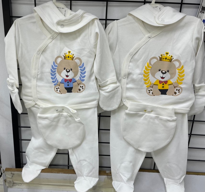 Hastene çıkışı 5 li takım kız erkek bebek - Görsel 4