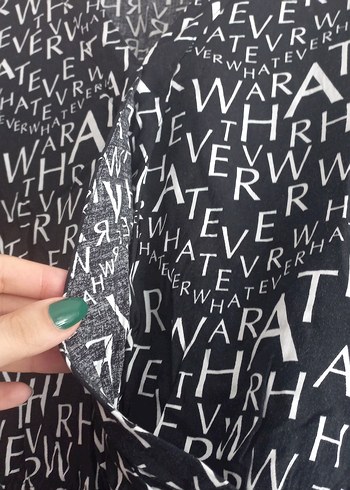 V Yaka Baskılı Bluz Koton - Görsel 2