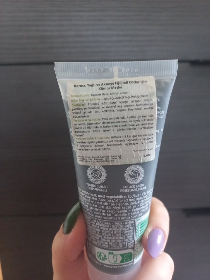 Yves Rocher siyah nokta kömür maskesi - Görsel 2