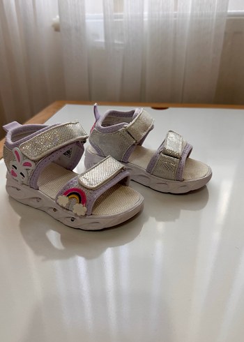 Işıklı Kız Çocuk Terlikleri - Cırt Cırtlı - Görsel 2