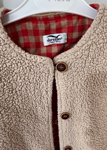 Teddy Kız Çocuk Düğmeli Kahverengi Hırka - Görsel 3