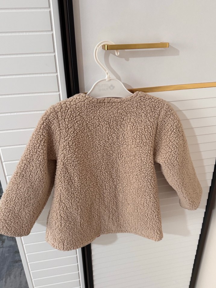 Teddy Kız Çocuk Düğmeli Kahverengi Hırka - Görsel 2