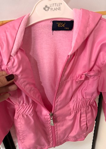 Kız Çocuk Parlak Pembe Fermuarlı Yağmurluk - Görsel 3