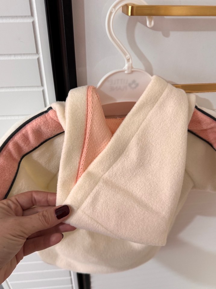 Kız Çocuk Beyaz Kapüşonlu Fermuarlı Ceket - Görsel 3