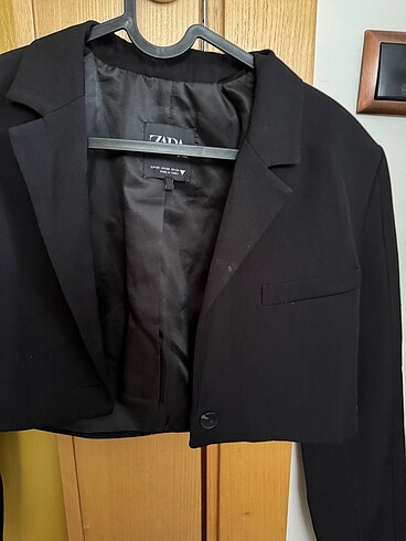 xs Beden siyah Renk Zara crop blazer