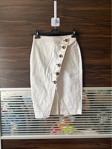 Midi denim etek