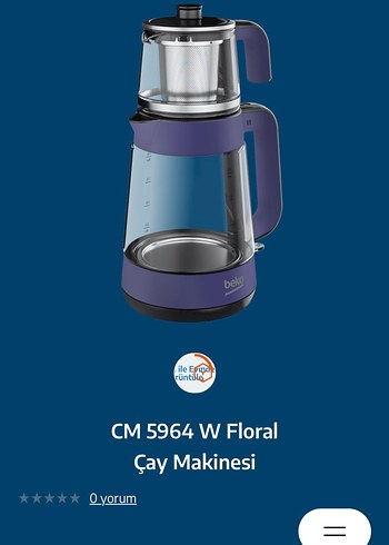 Beko CM 5964 W Floral Mavi Çay Makinesi