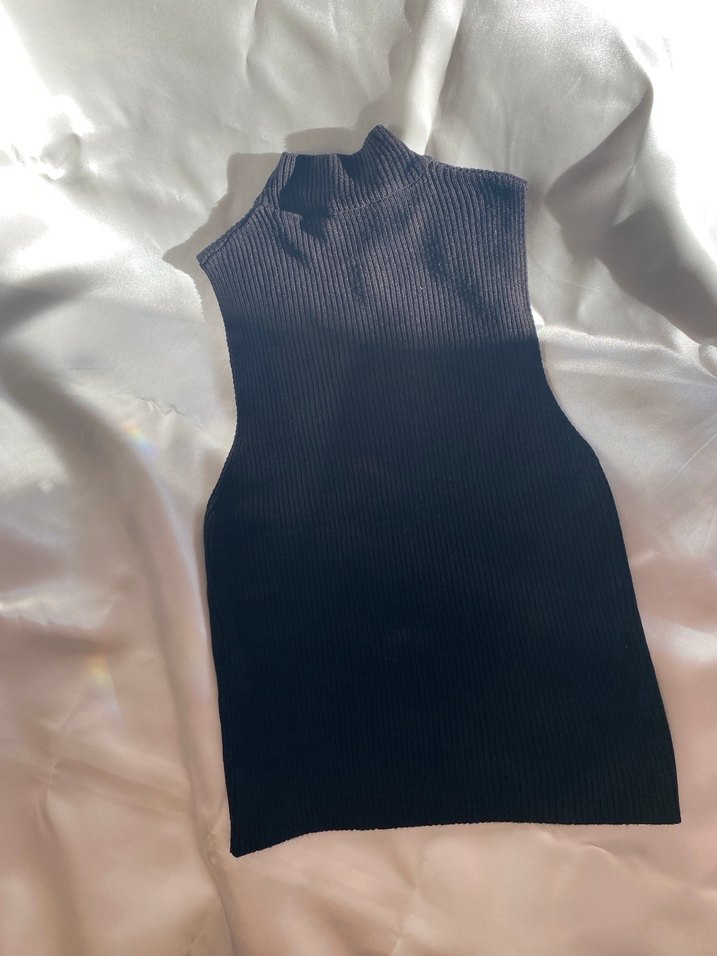 Siyah Yarım Balıkçı Yaka bluz - Görsel 2