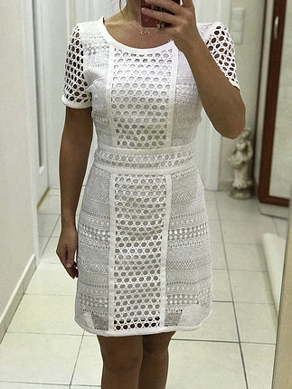 Diğer Beyaz desenli şık elbise